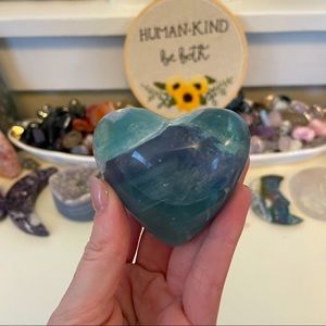 Rainbow Fluorite puff heart